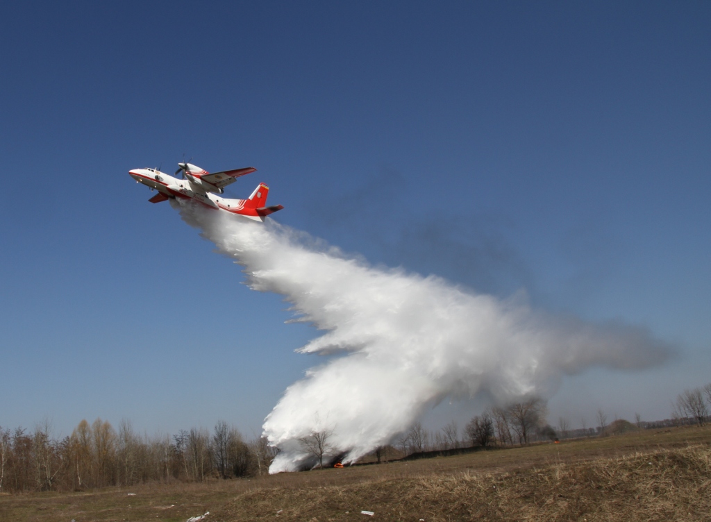лесные пожары с самолета